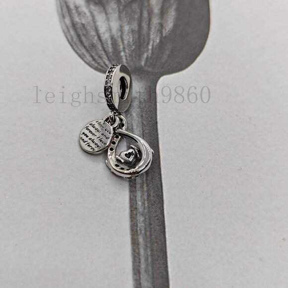 Pandora Mom Infinity Pavé Double Dangle Charm - Picture 3 of 5